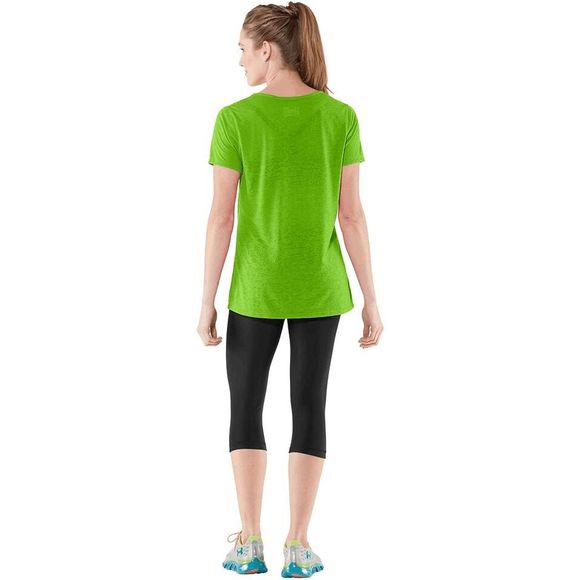 NEW Women MD/M UNDER ARMOUR Achieve Burnout T-shirt Bright Green V Neck 1235851 - Picture 3 of 4